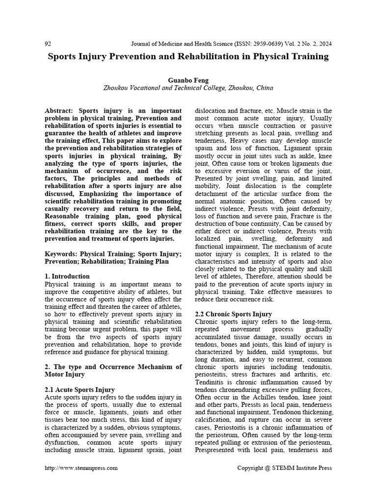 Sports Injury Prevention Strategies | PDF | Physical Therapy | Strength ...