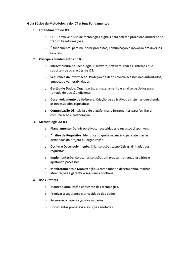 Metodologia do ICT: Fundamentos e Práticas | PDF