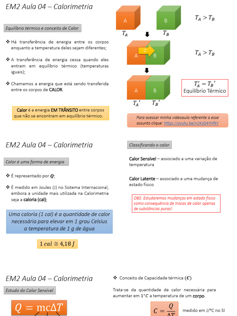 Calorimetria: Equilíbrio Térmico e Calor | PDF | Calorimetria | Calor