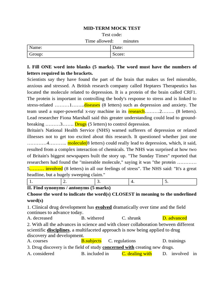 Esp Test | PDF | Pharmacokinetics | Therapy