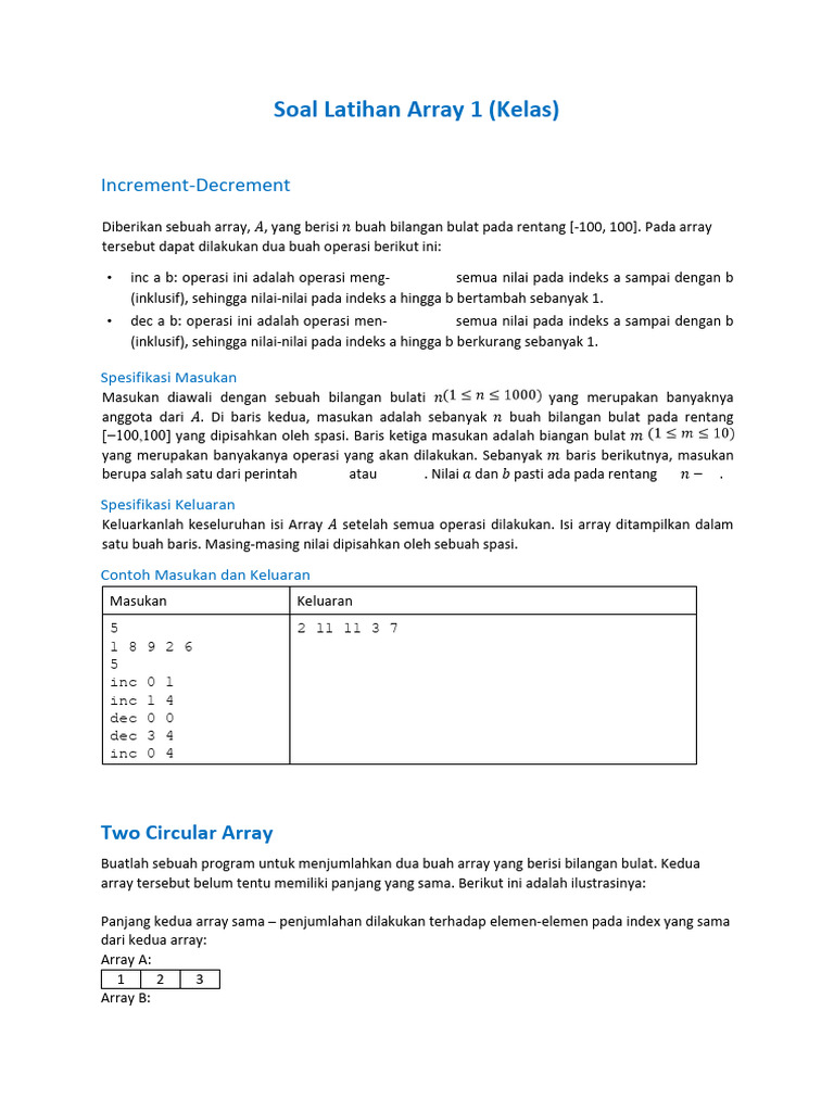 Soal Latihan Array 11 | PDF