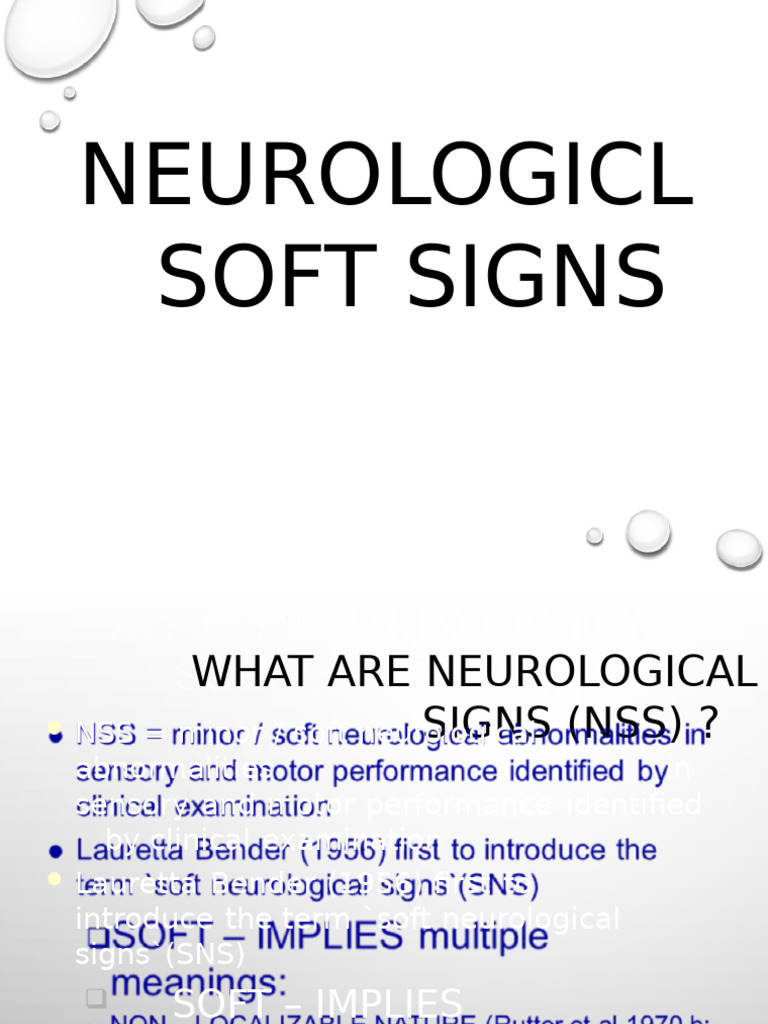 Neurological Soft Signs in Schizophrenia | PDF | Schizophrenia ...