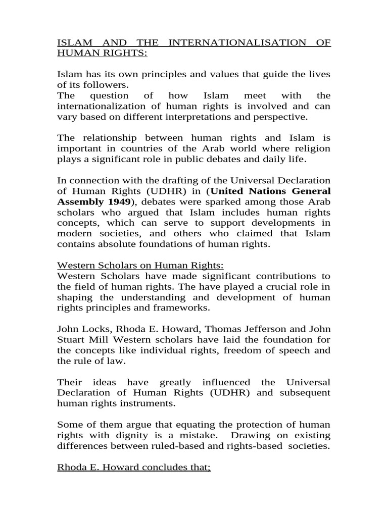 2 Islam and The Internationalisation of Human Rights | PDF | Human ...