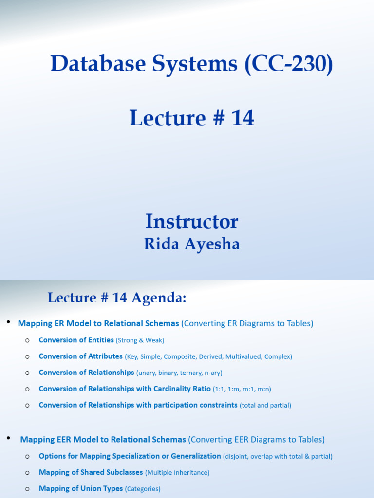 DBMS-Week7(L14) | PDF | Relational Database | Relational Model