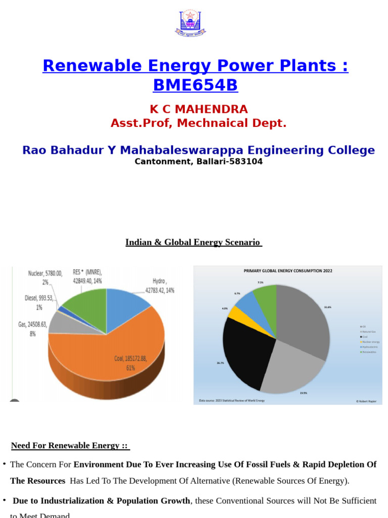 Module 1 Introduction To Renewable Energy | PDF | Renewable Energy ...