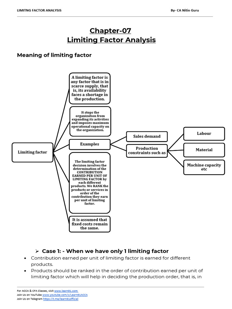 07 Limiting Factor Analysis PDF | PDF | Linear Programming | Economic ...