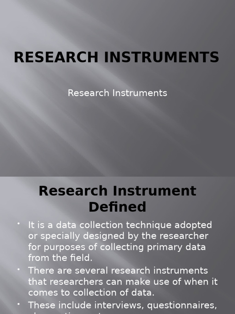 5research Instruments | PDF | Questionnaire | Communication