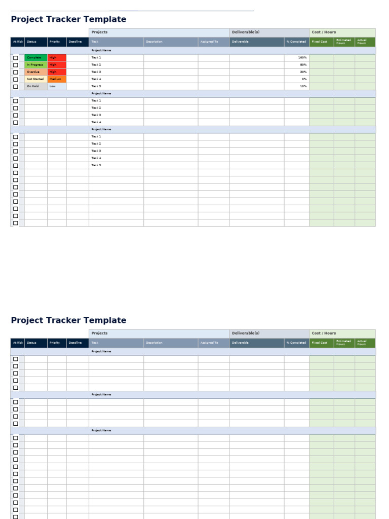 Project Tracker Overview Template | PDF