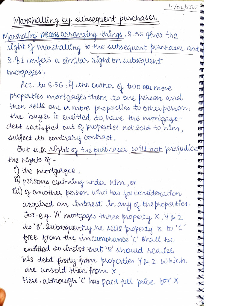 Marshalling by Subsequent Purchaser | PDF