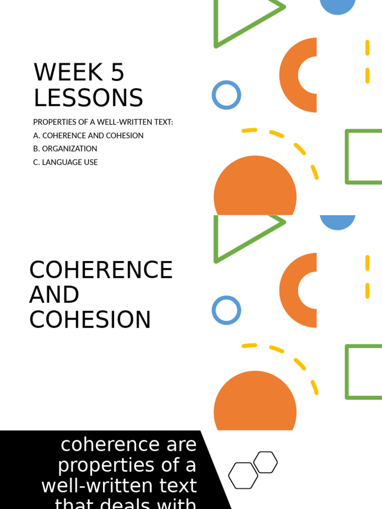 Week 5 Lessons | PDF