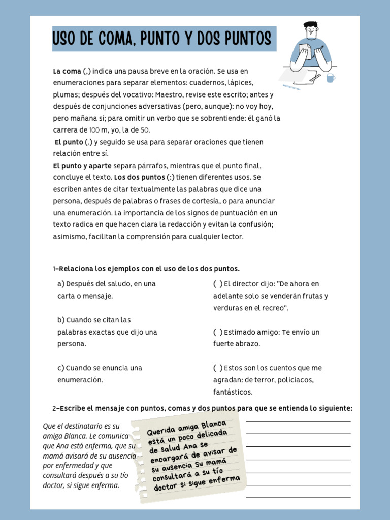 Uso de Comas, Puntos y Dos Puntos | PDF | Coma | Mecánica del lenguaje