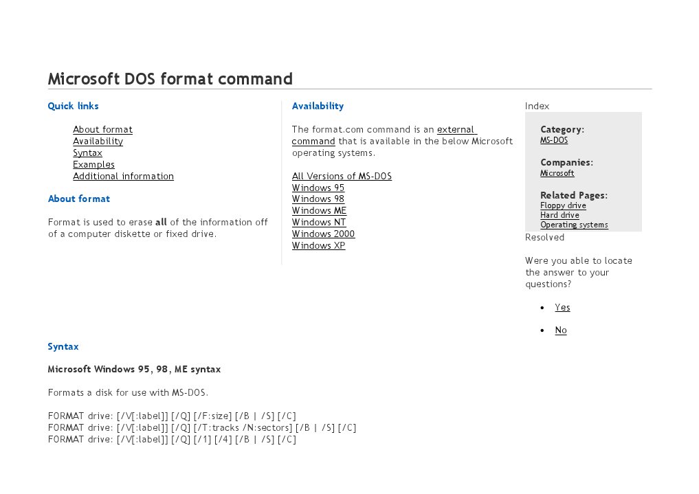 Microsoft dos format command pdf file system floppy disk
