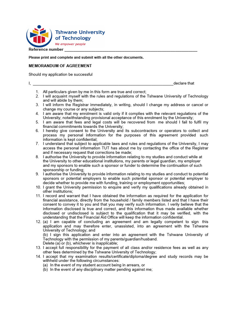 Memorandum of Agreement Submission | PDF | Common Law | Private Law