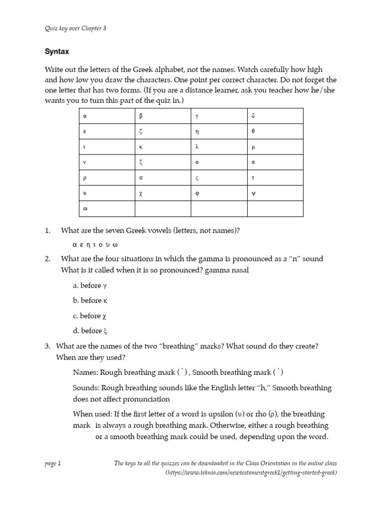 Quiz - Chapter 03-Respuestas Bill Mounce | PDF