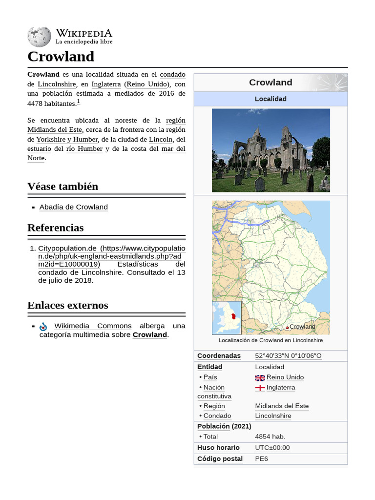 Código Postal de Crowland, Inglaterra | PDF