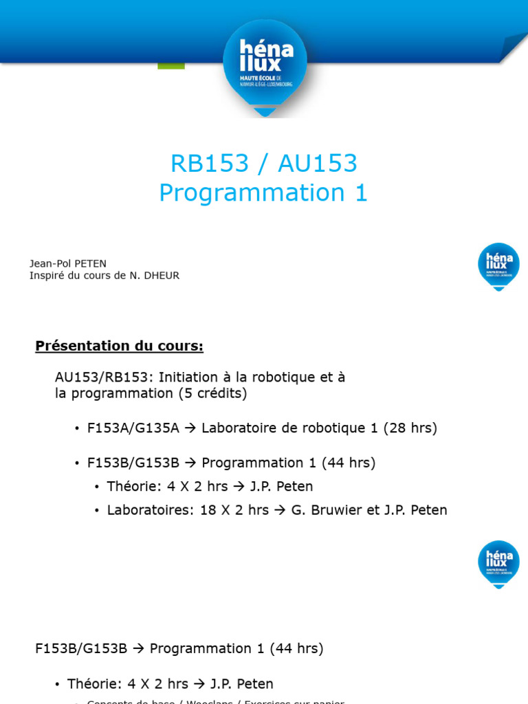 Initiation à la robotique et programmation | PDF | Structure de ...