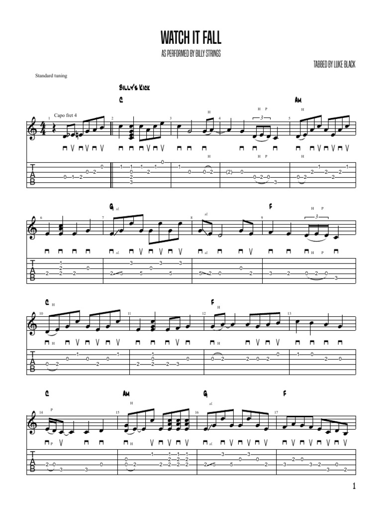 Billy Strings Watch It Fall Sheet Music and Tabs | PDF