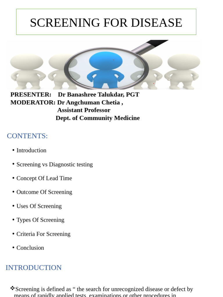 Prescriptive Screening in Community Medicine | PDF | Sensitivity And ...