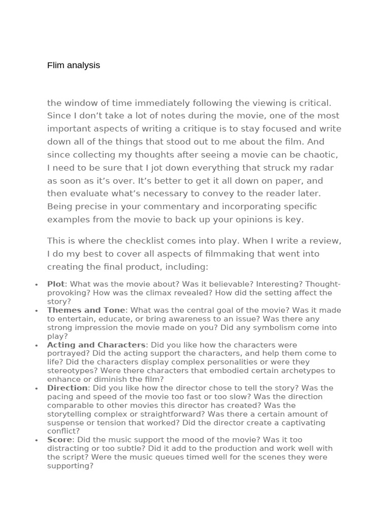 Flim analysis | PDF | Cinematography