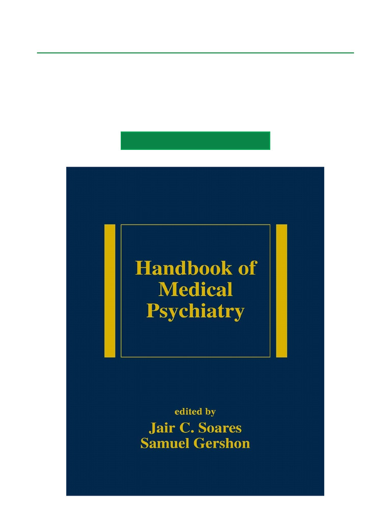Handbook of Medical Psychiatry - 1st Edition PDF DOCX DOWNLOAD | PDF ...