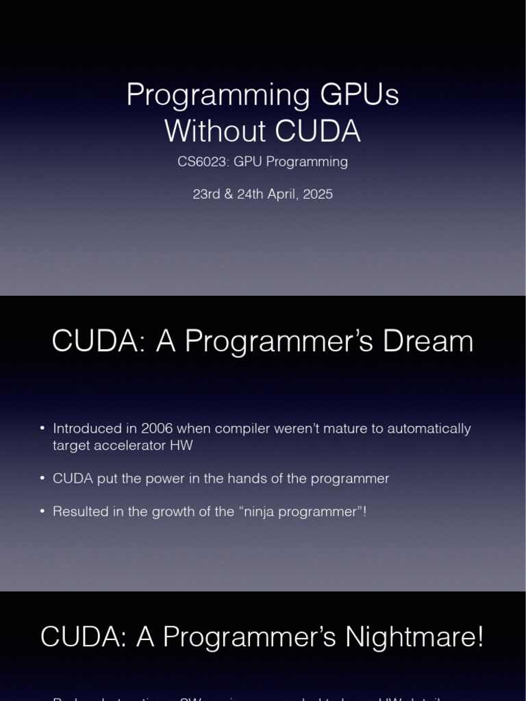 25-04 Gpu Programming Without Cuda | PDF | Graphics Processing Unit | C++