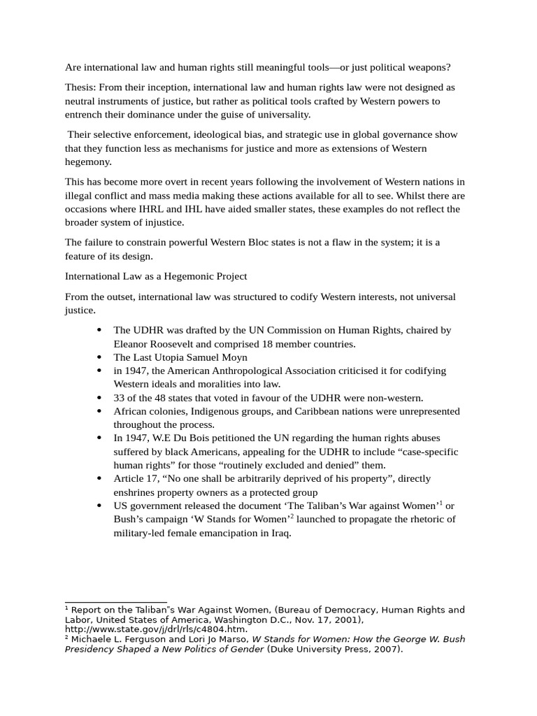 Are International Law and Human Rights Still Meaningful Tools | PDF ...