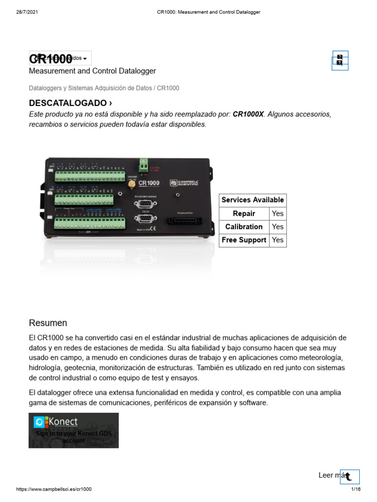 CR1000 - Measurement and Control Datalogger | PDF | Hardware de la ...