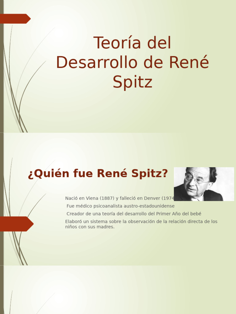 Teoría del Desarrollo de René Spitz | PDF | Psicoanálisis | Conceptos ...