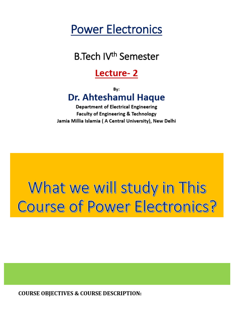 Lecture 2 | PDF | Power Inverter | Power Electronics
