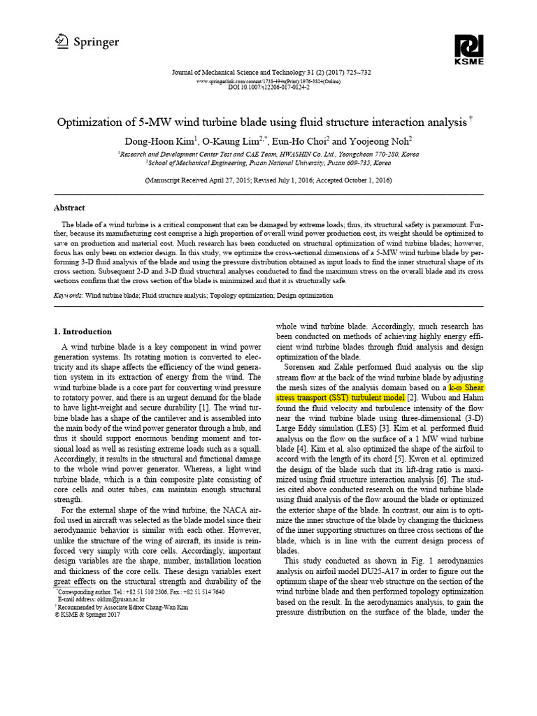 5-MW Wind Turbine Blade Optimization | PDF | Composite Material | Turbine