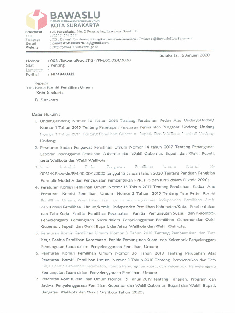Surat Himbauan Rekrutmen PPK PPS KPPS | PDF