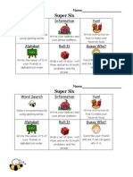 Super Six: Name - Word Search Information Yum!