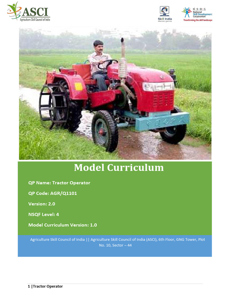 Tractor Operator Training Curriculum | PDF | Educational Assessment ...