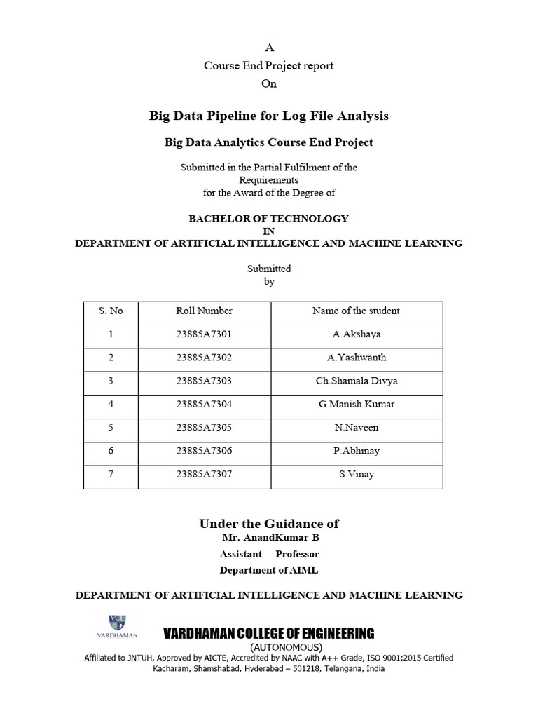 Big Data Pipeline for Log Analysis | PDF | Apache Hadoop | Map Reduce