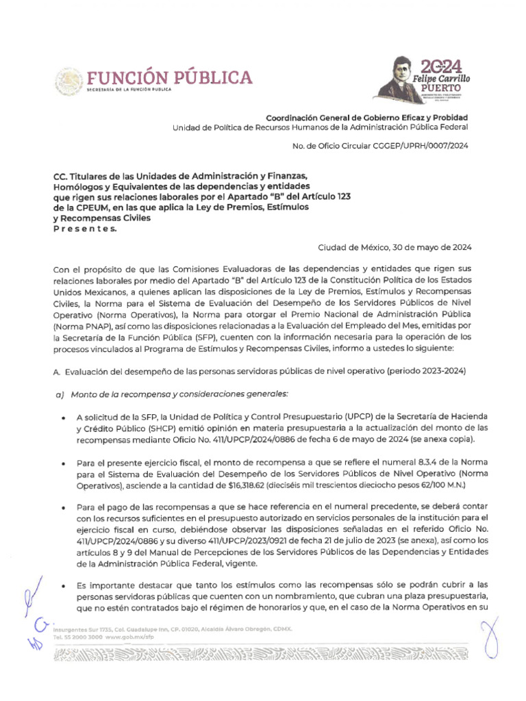 03 of - Circular - CGGEP-UPRH-0007-2024 | PDF