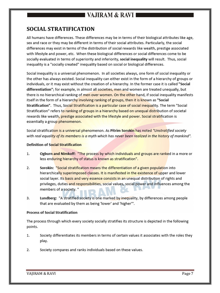 Social Stratification and Inequality | PDF | Social Stratification ...