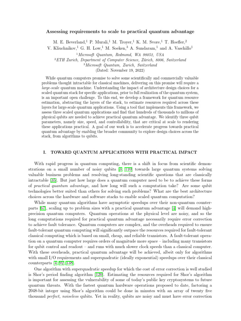 Scaling Quantum Computers for Advantage | PDF | Quantum Computing ...