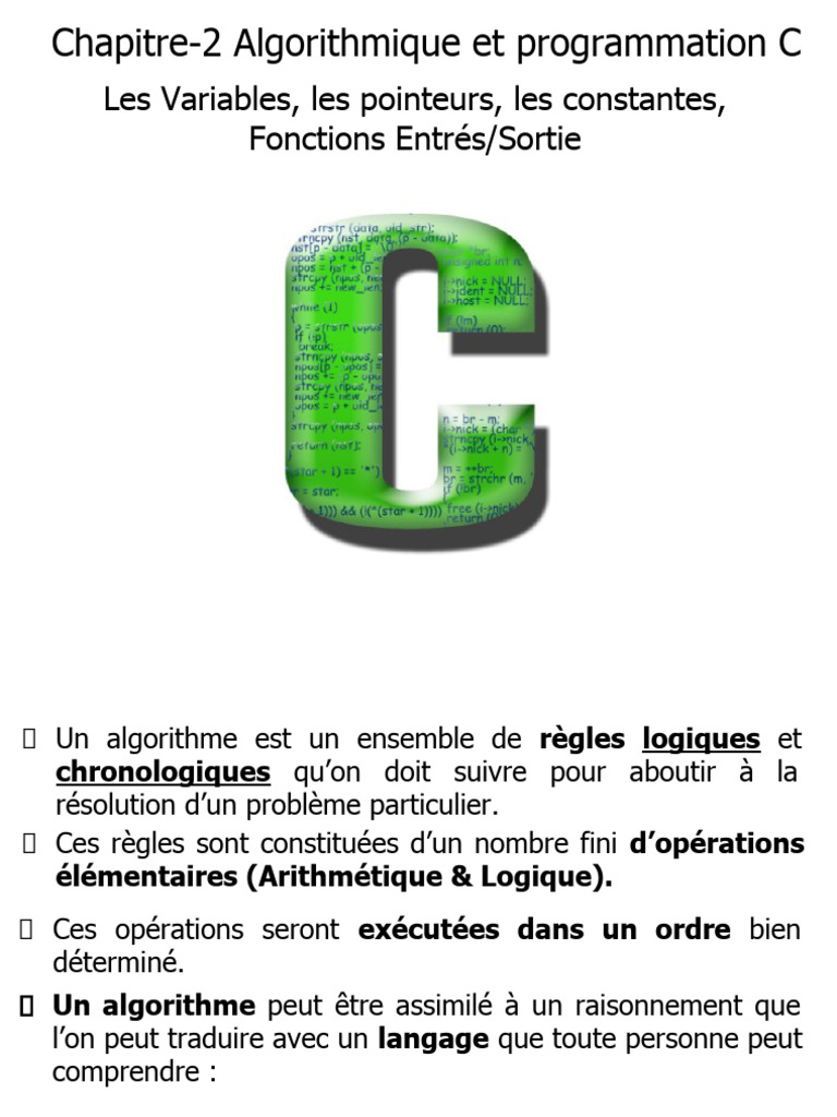 Algorithmes et Programmation en C | PDF | Pointeur (programmation ...