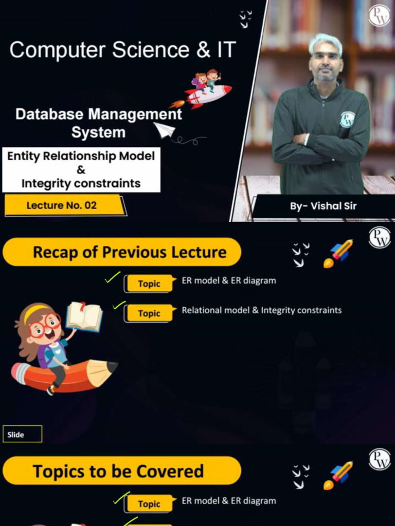 Entity Relationship Model & Integrity Constraints 02 - Class Notes | PDF