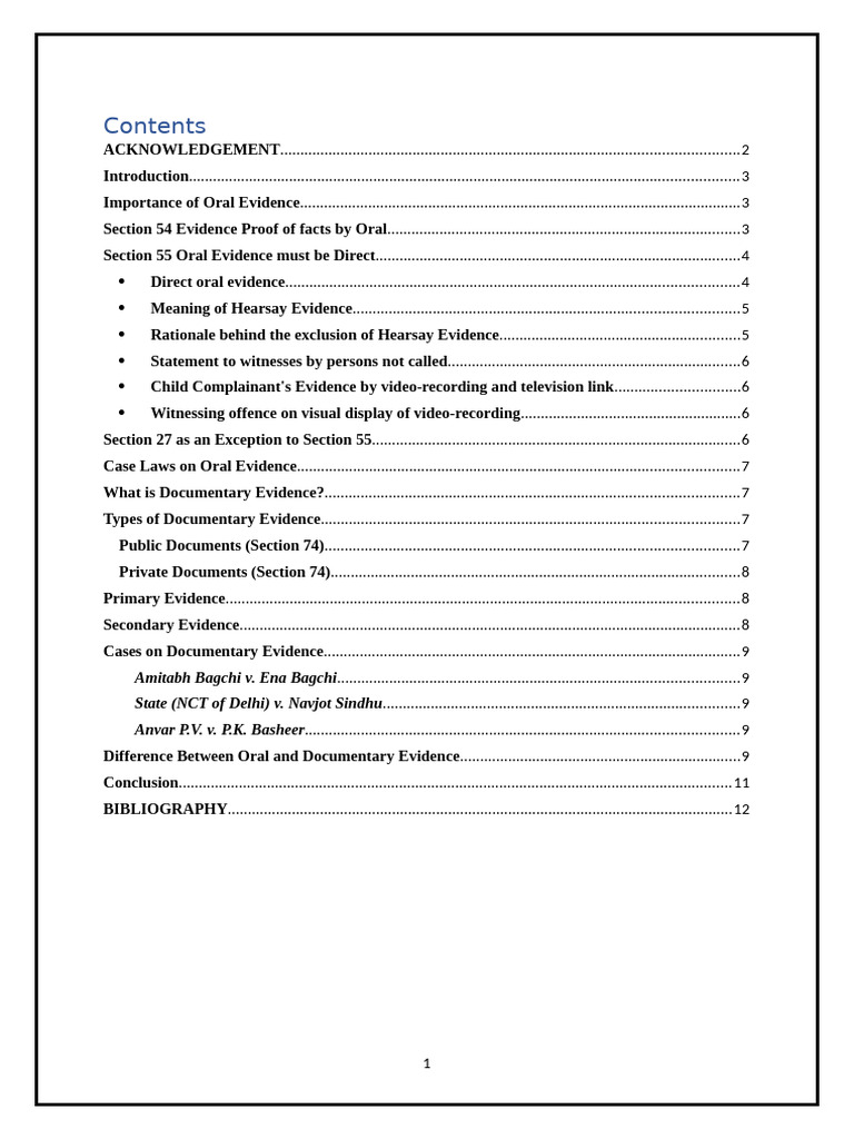 Evidence Assignment | PDF | Hearsay | Witness