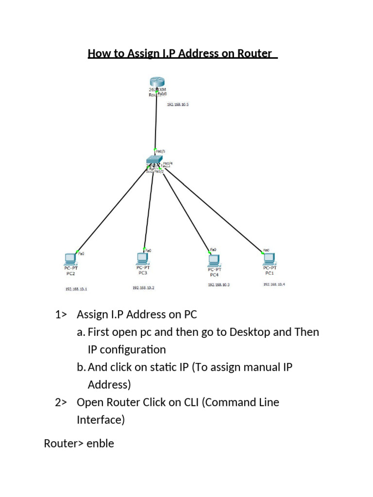 Assigning IP Address on Router | PDF