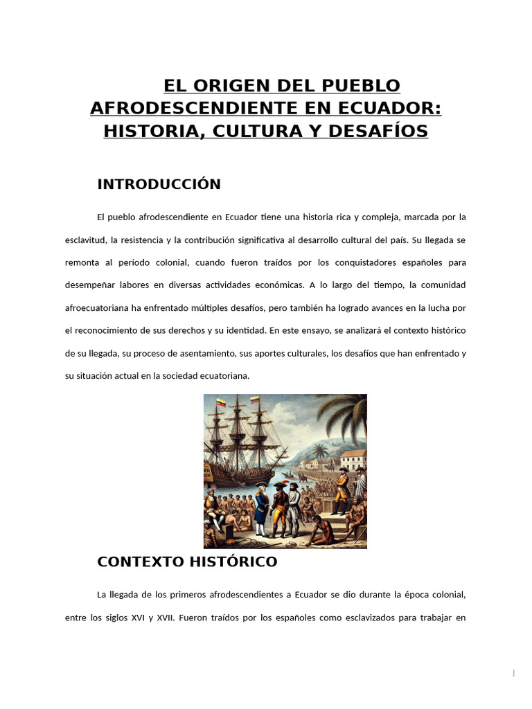 Historia y cultura afrodescendiente en Ecuador | PDF | Ecuador