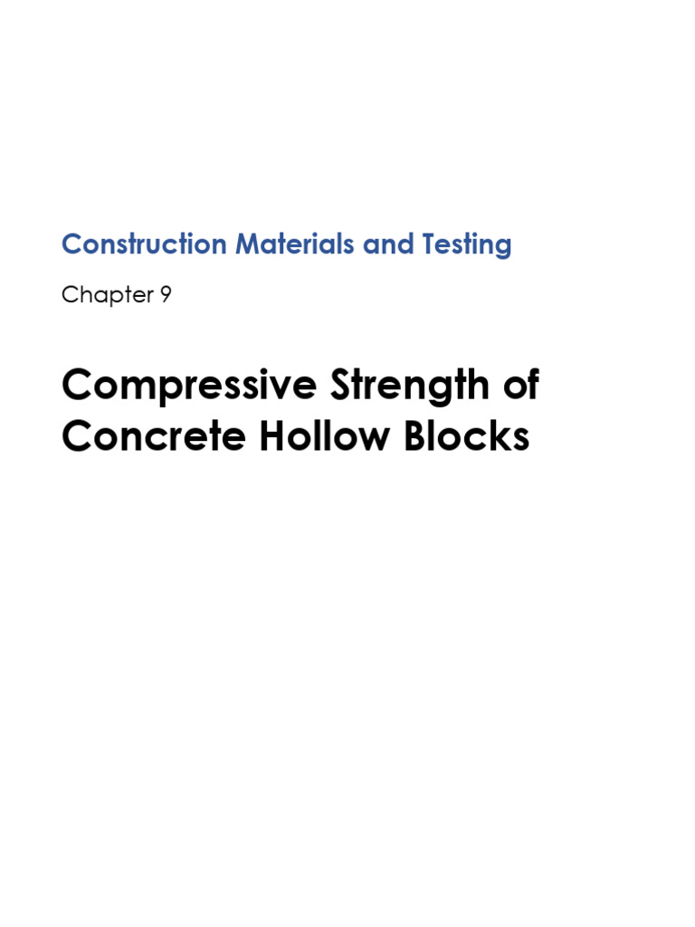Compressive Strength of Hollow Blocks | PDF | Concrete | Masonry