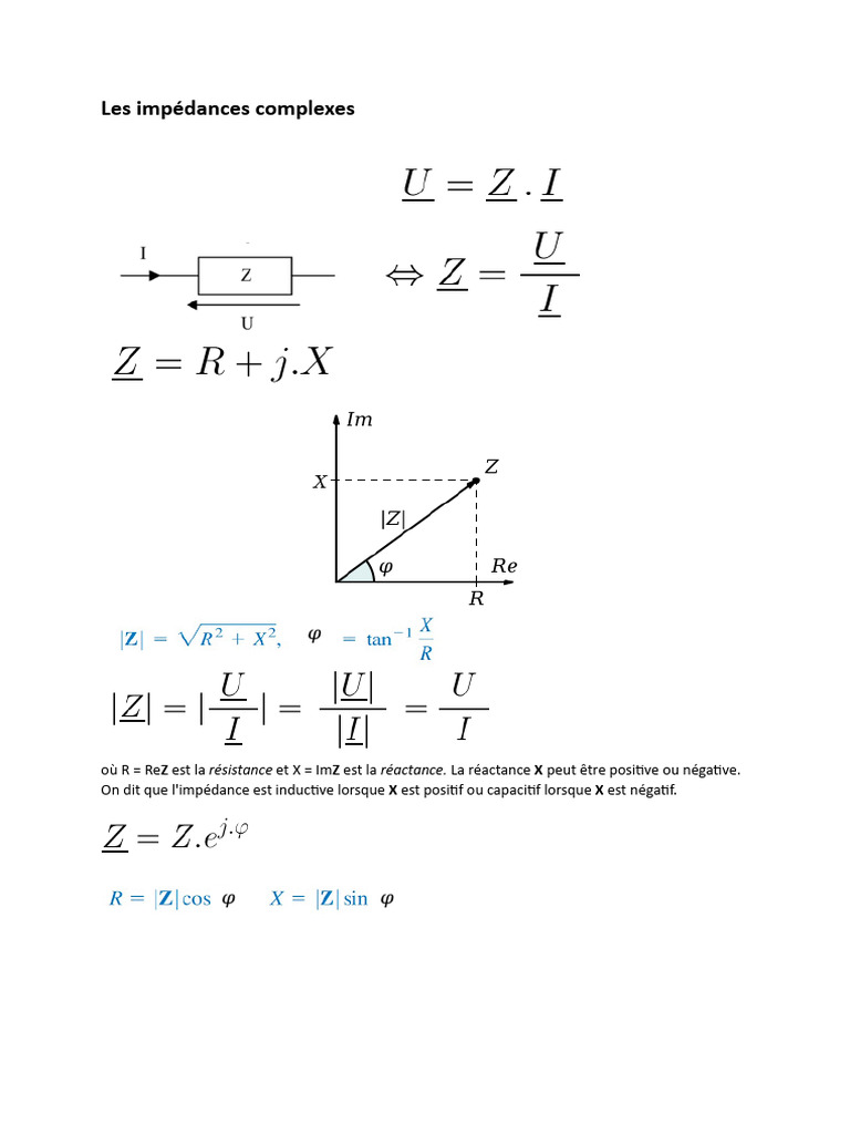 Imp dances Complexes Et Calculs Associ s PDF