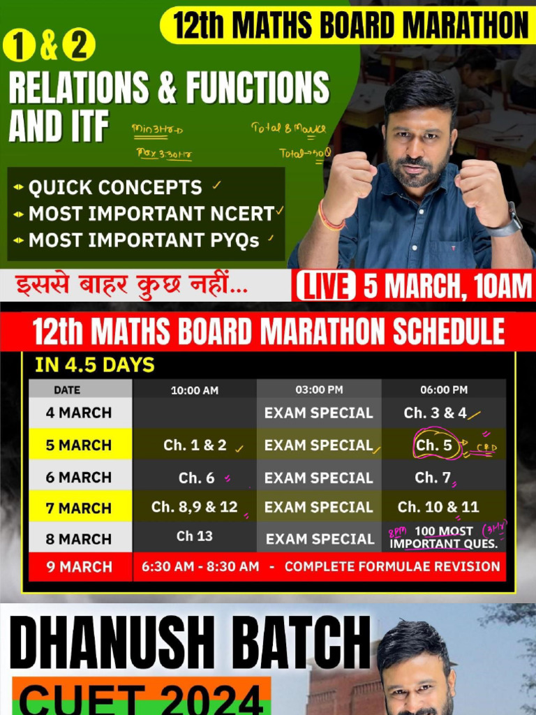 Ch1 Relation and Function Marathon Notes | PDF