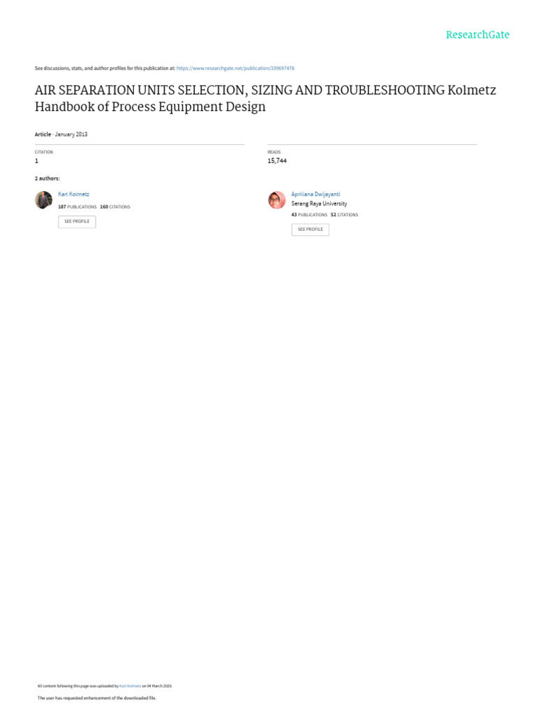 Air Separation Units: Design Guidelines | PDF | Transparent Materials ...