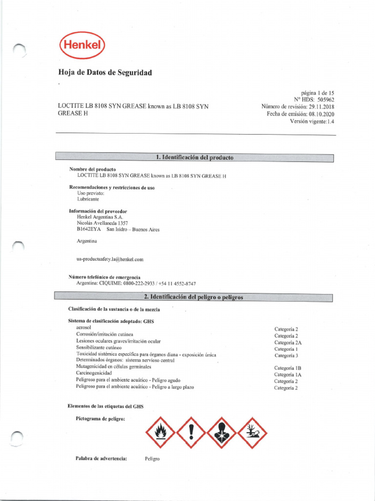 Loctite LB 8108 Syn Grease | PDF