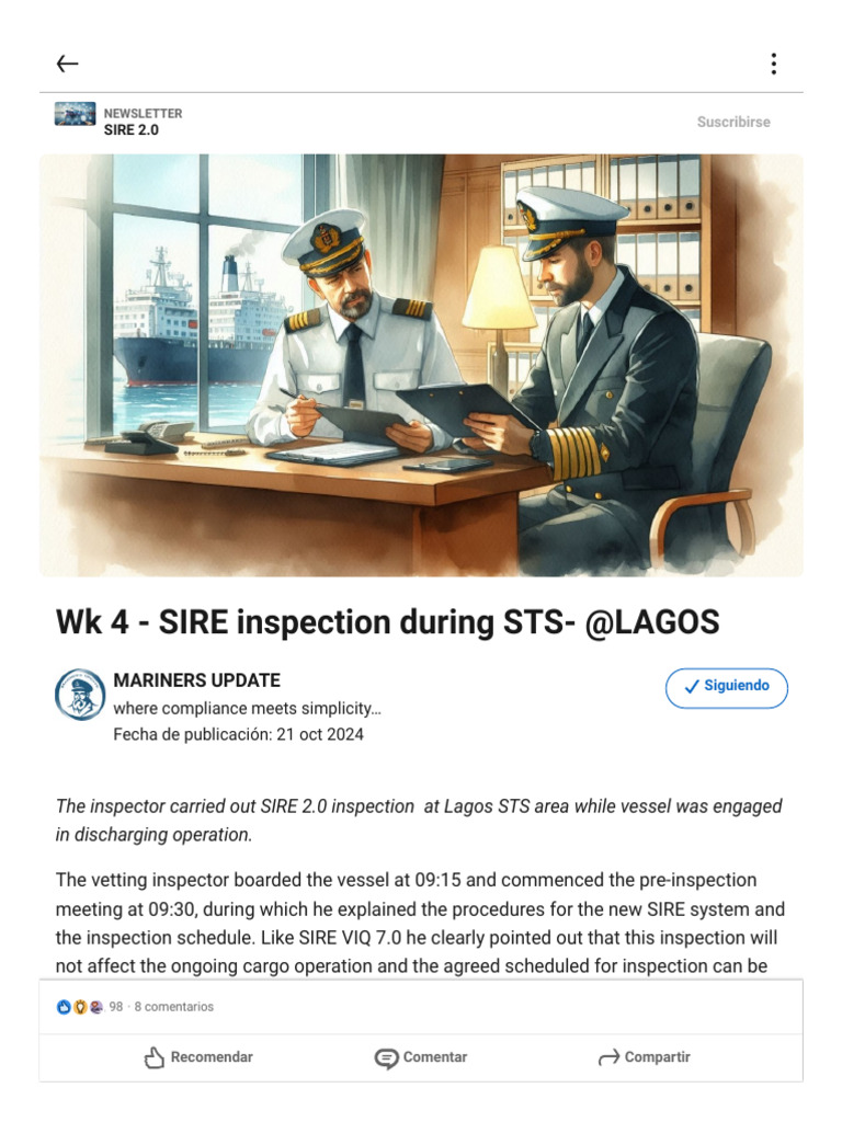 SIRE 2.0 Inspection Overview at Lagos | PDF | Shipping