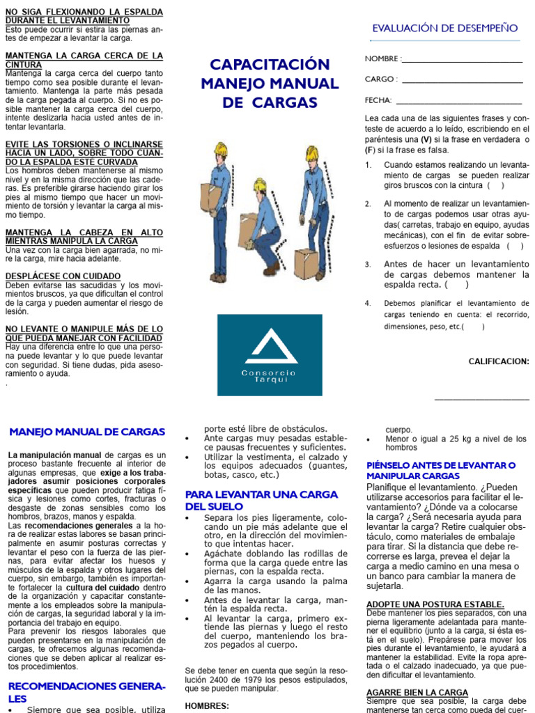 Capacitación en Manejo Manual de Cargas | PDF