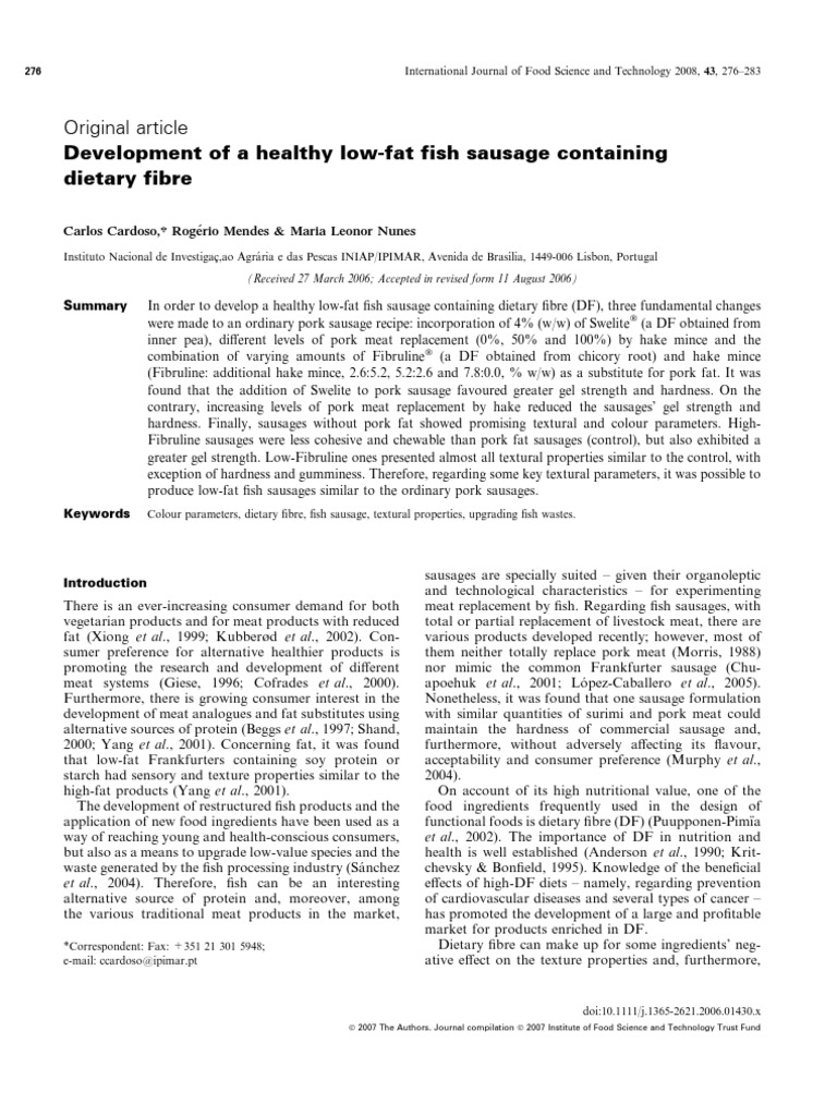 Fish Sausage PDF Sausage Meat